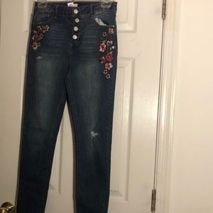 Stretch embroidered jeans